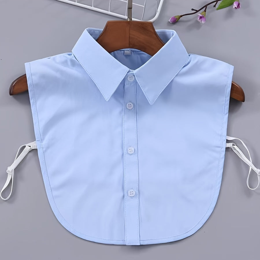 Women's Detachable Striped Shirt Collar, Pointed Faux Collar for Decoration and Modesty, Casual Polyester Knit Accessory for Spring, Autumn, Winter