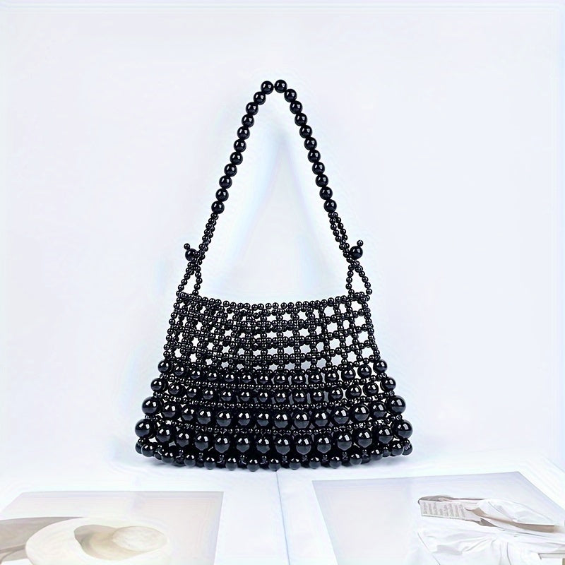 Hand wereAcrylic Beaded Shoulder Bag For Women, Casual Style Fashionable Bag Ideal For Everyday Use