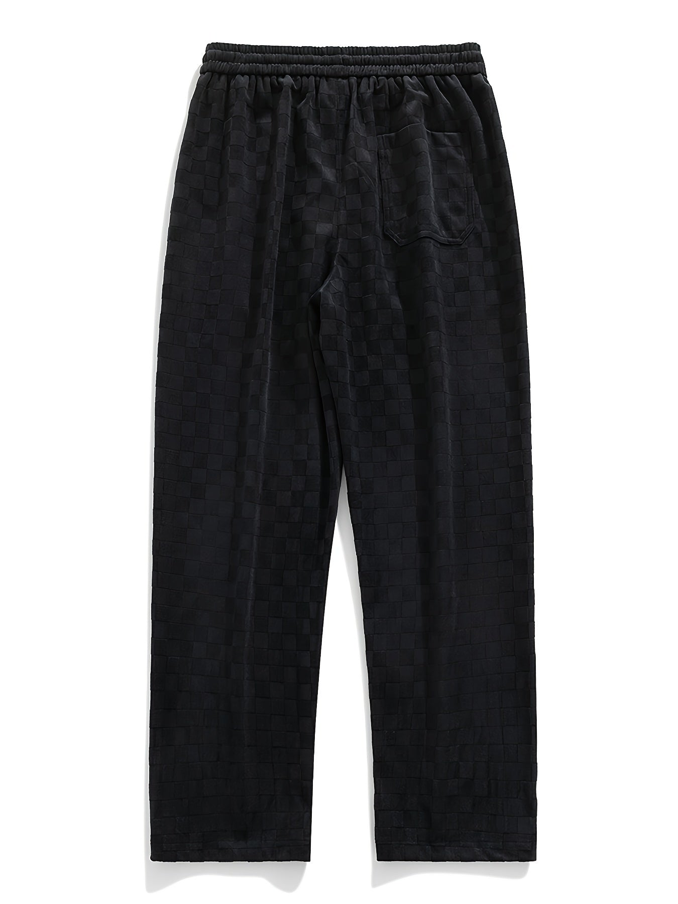 Men's Solid Color Corduroy Straight Leg Pants With Drawstrings, Casual Autumn And Winter Trousers As Gift
