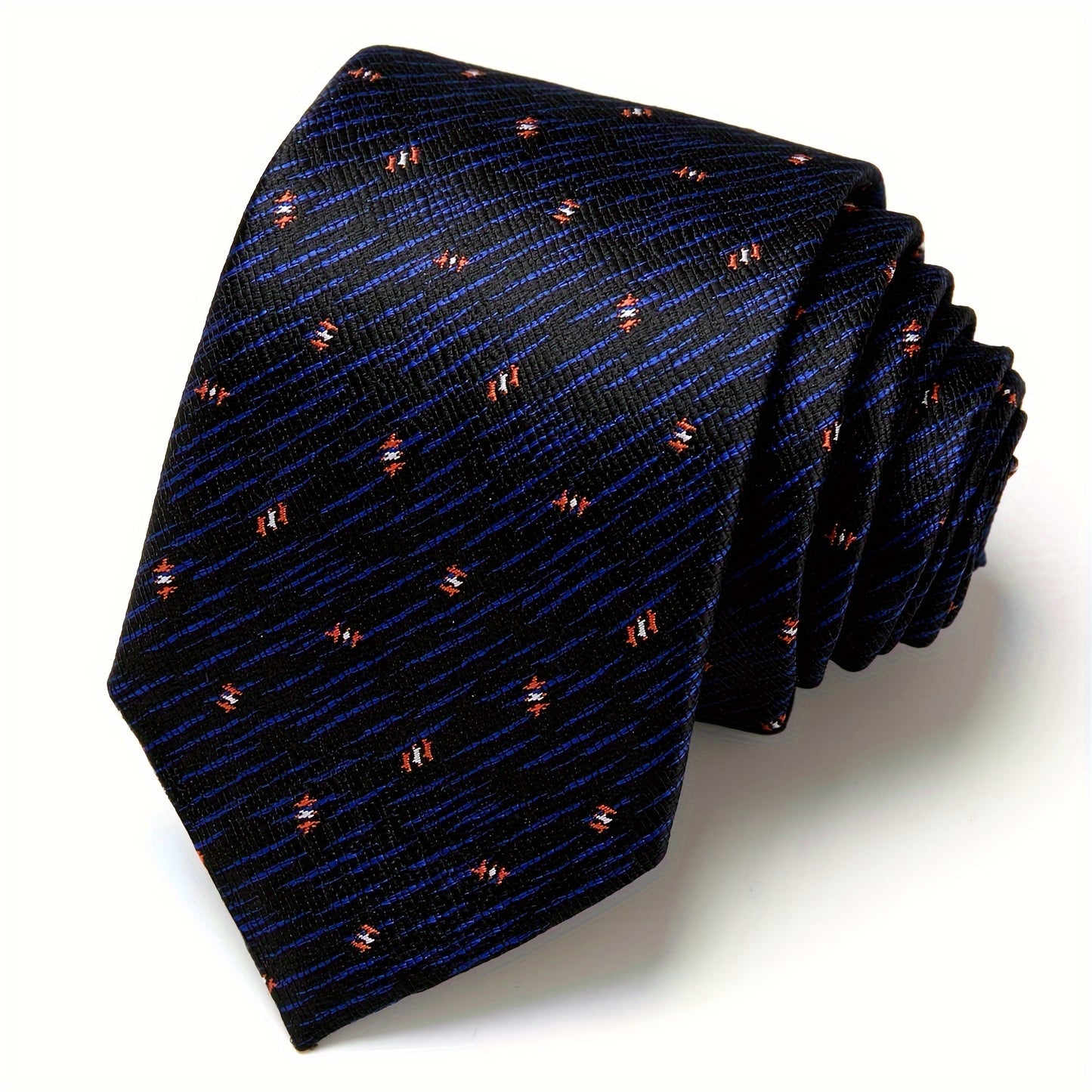 IN BLACK Men's Tie, Paisley Floral Necktie for Wedding Workplace