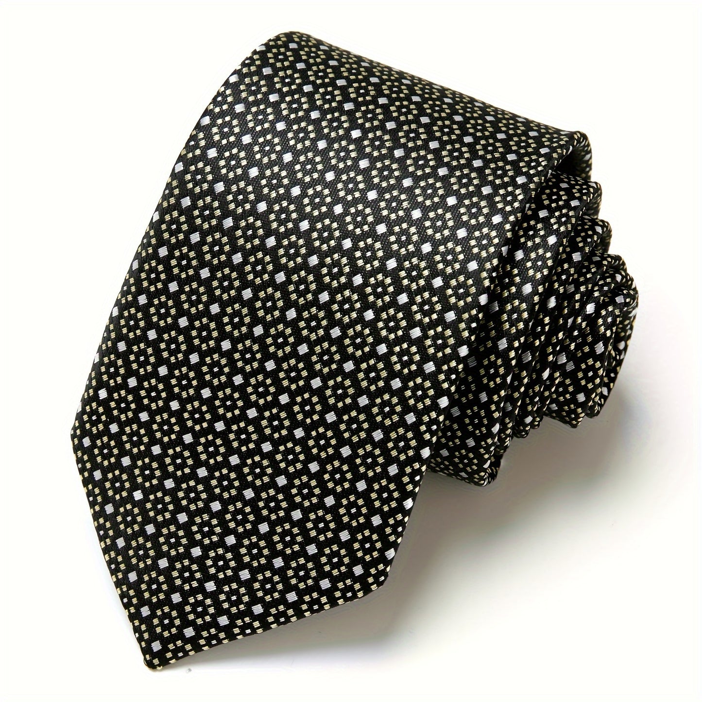 IN BLACK Men's Tie, Paisley Floral Necktie for Wedding Workplace