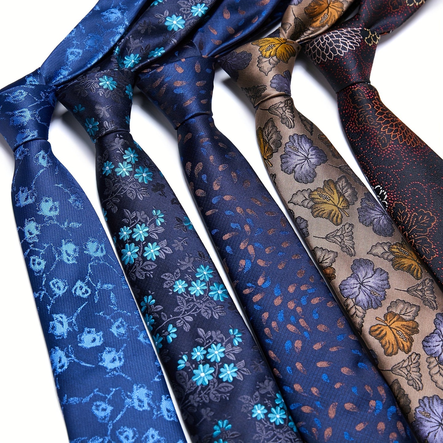 IN BLACK Men's Tie, Paisley Floral Necktie for Wedding Workplace