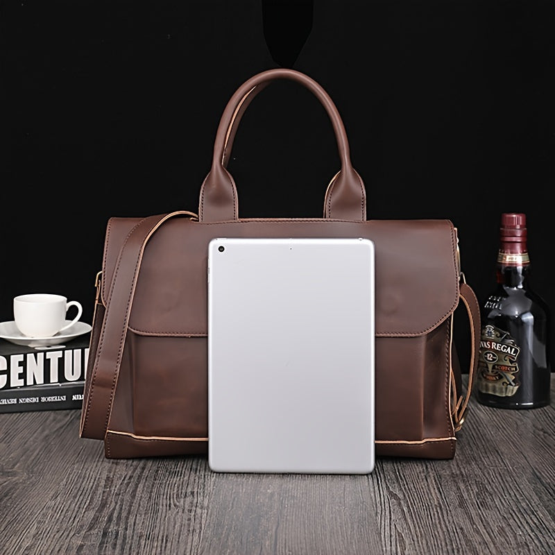 Men's Handbag, Men's Bag, Pu Leather Shoulder Messenger Business Computer Briefcase For Men Women