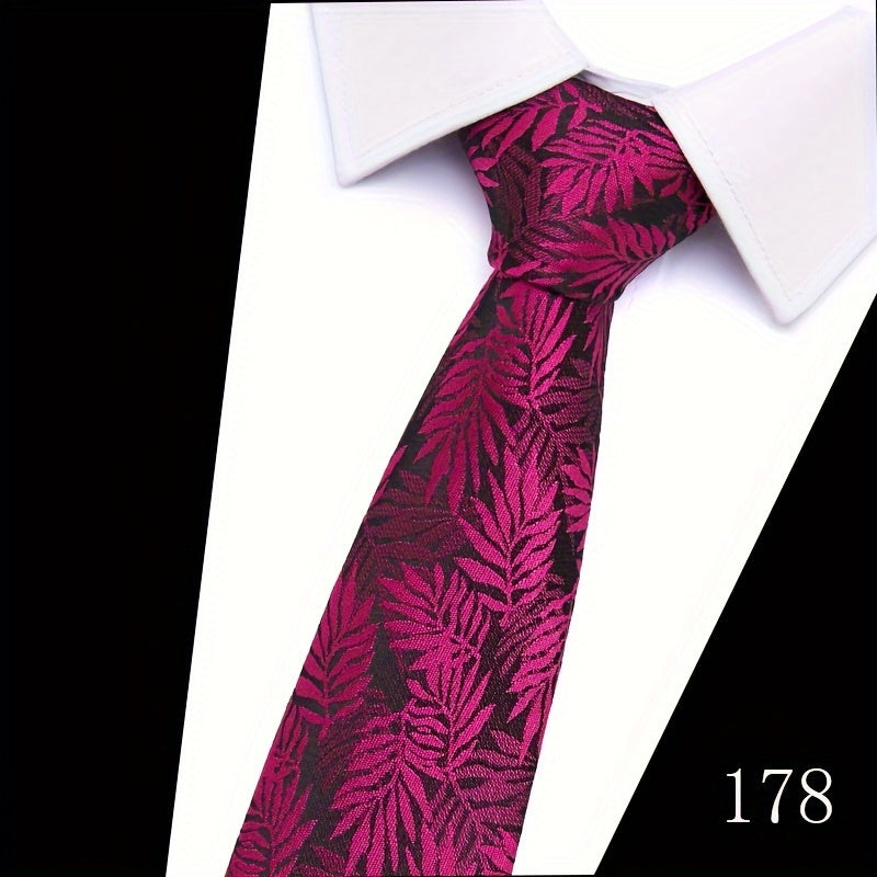IN BLACK Men's Tie, Paisley Floral Necktie for Wedding Workplace