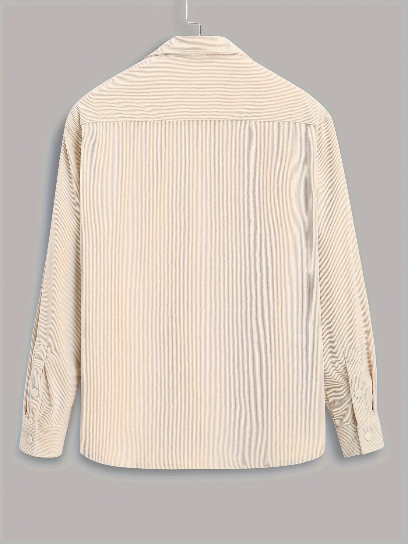 Men's Casual Button-Up Corduroy Shirt, Breathable Comfy Shirt With Pockets For Work & Daily Wear
