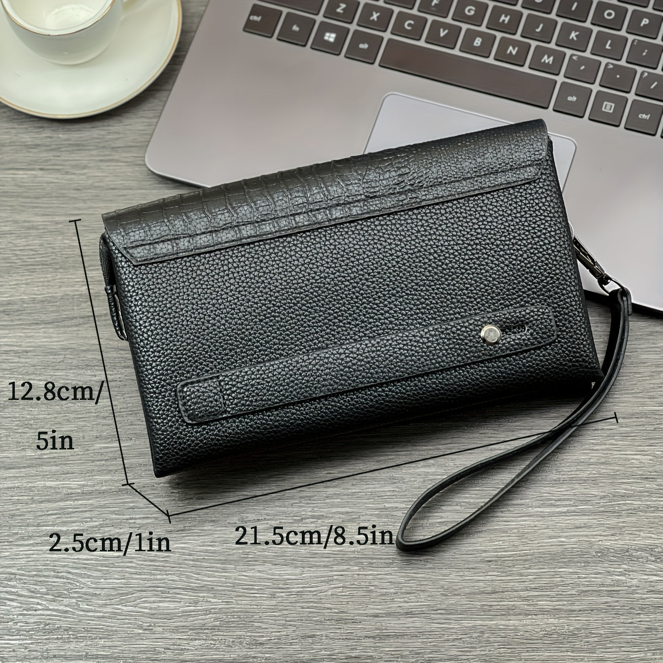 Durable Wristlet Clutch Bag, Fashion Crocodile Pattern Envelope Bag, Large Capacity Handbag, PU Clutch Wallet Card Holder, Christmas Gift For Men