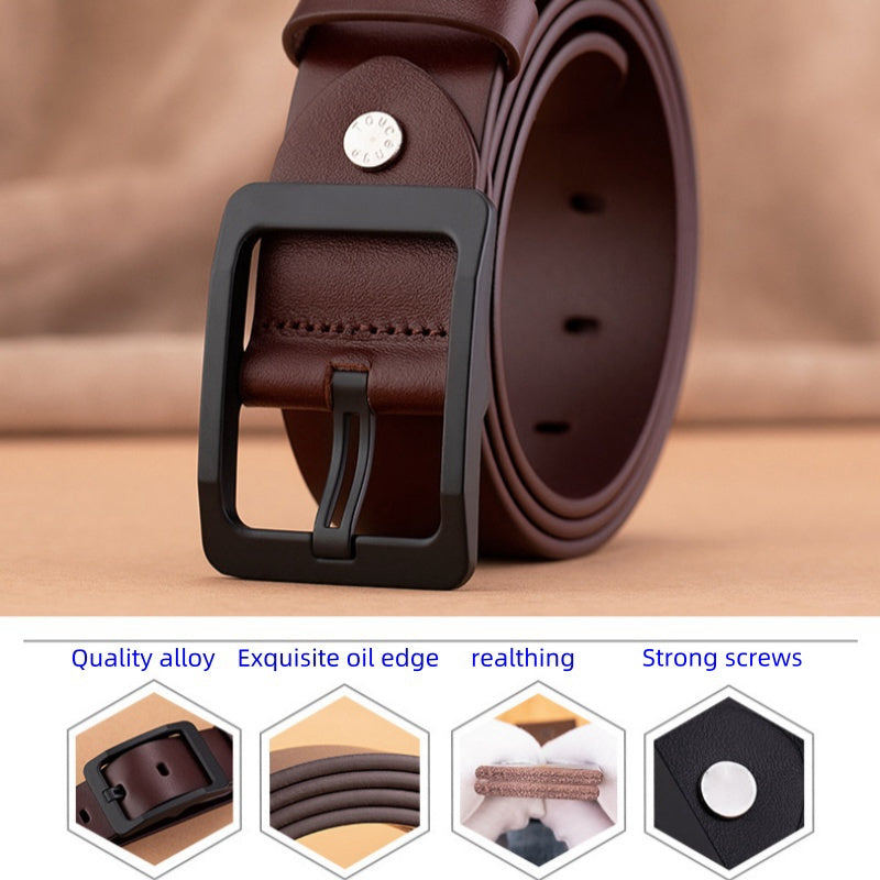 Men's Soft PU Leather Antique Waist Belt With Buckle