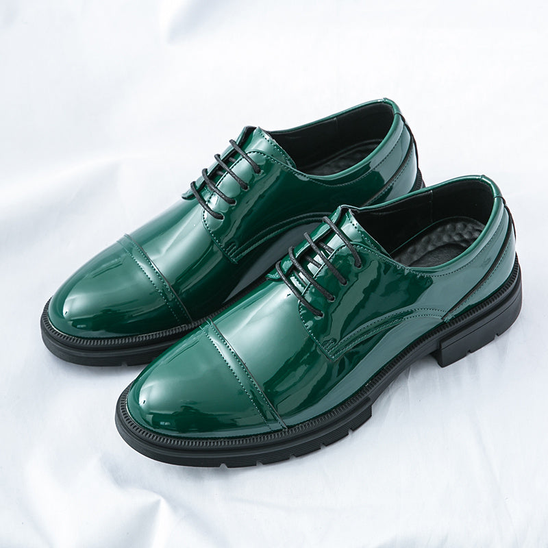Men's Fashion Dress Shoes, PU Leather, Rubber Sole, EVA Insole, Low-Top, Round Toe, Lace-Up, Trendy Business Casual, Suitable for Wedding, Office, and Daily Wear, All-Season