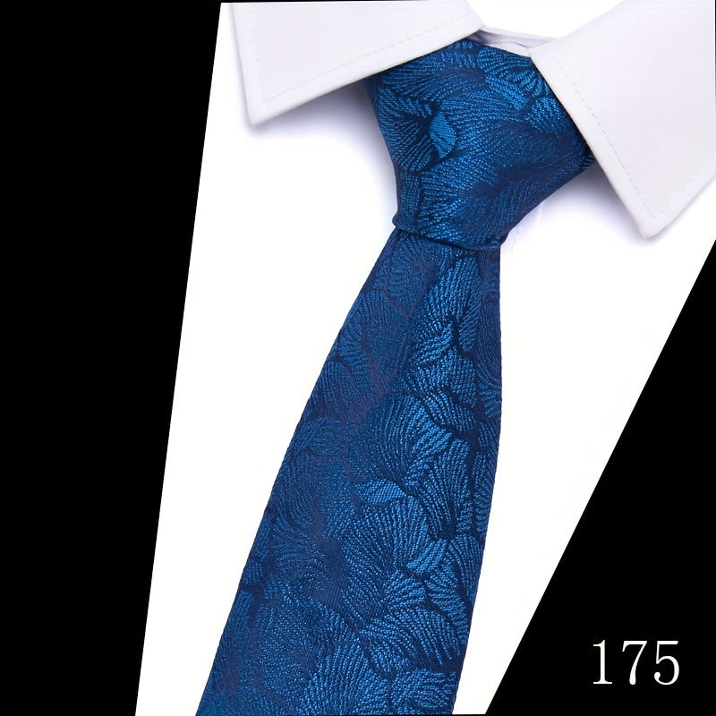 IN BLACK Men's Tie, Paisley Floral Necktie for Wedding Workplace