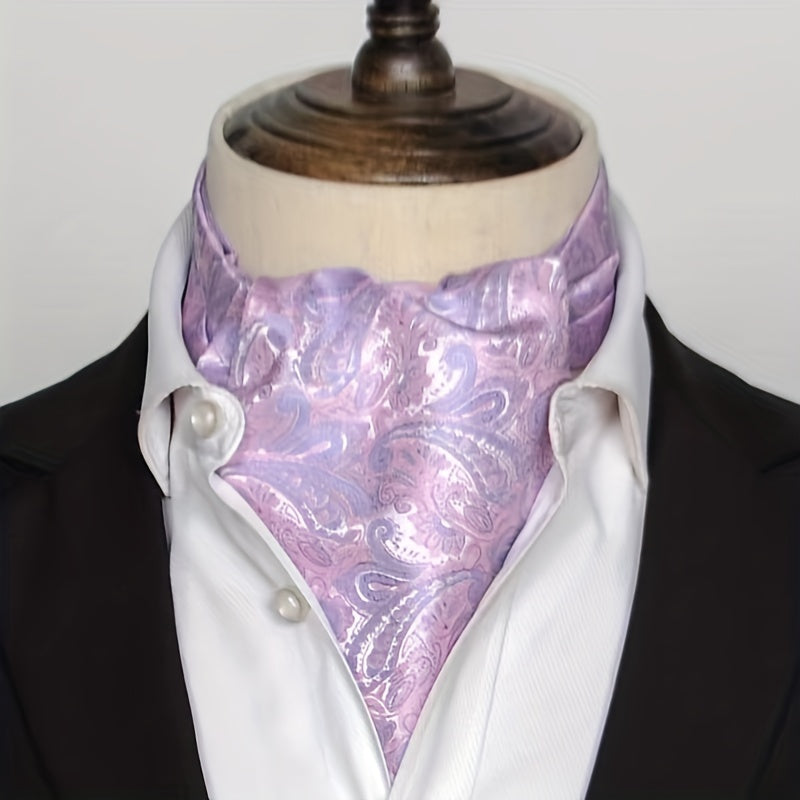 Retro Men's Long Double-sided Shirt Scarf, Casual Gentleman Scarf, Business Formal Wear Spring Autumn Winter Scarf, Ideal choice for Gifts