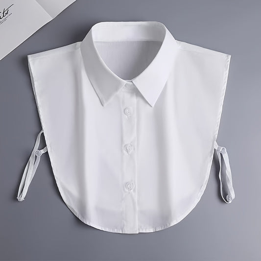 Women's Detachable Striped Shirt Collar, Pointed Faux Collar for Decoration and Modesty, Casual Polyester Knit Accessory for Spring, Autumn, Winter