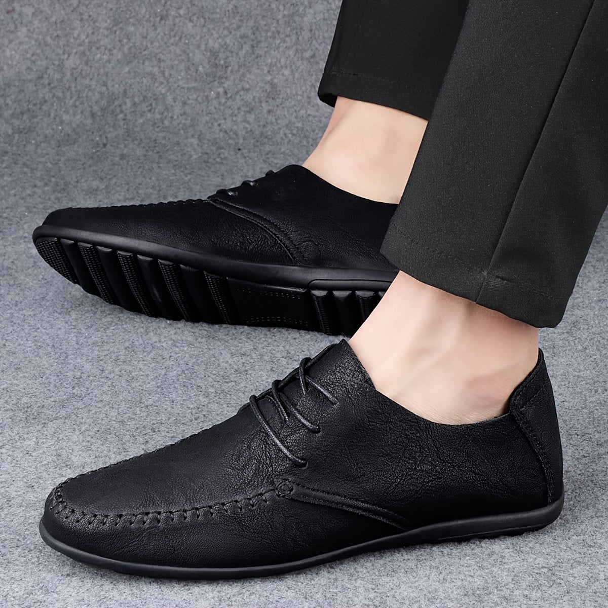Men's Solid Loafers, Casual Comfy Slip On Shoes Flat Shoes For Men's Outdoor Footwear