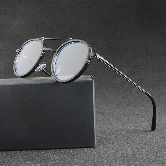 Vintage-Inspired Metal Frame Glasses for Men & Women - Perfect for Casual, School, or Business Wear - Ideal Gift Choice, Street Photography Trend, Double Bridge