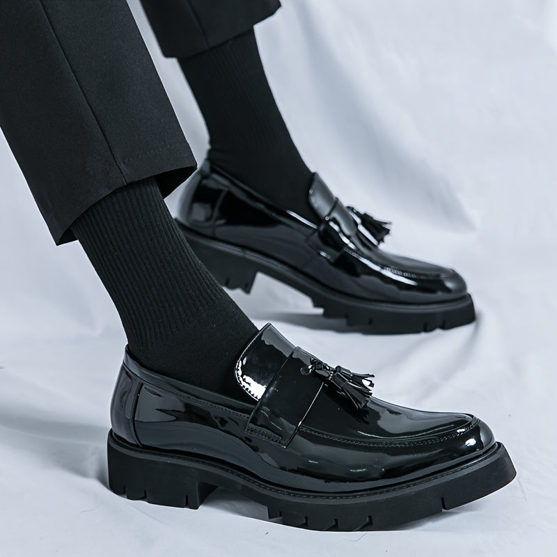 Black Loafer Dress Shoes with Rubber Sole - Men'S Casual Business Shoes