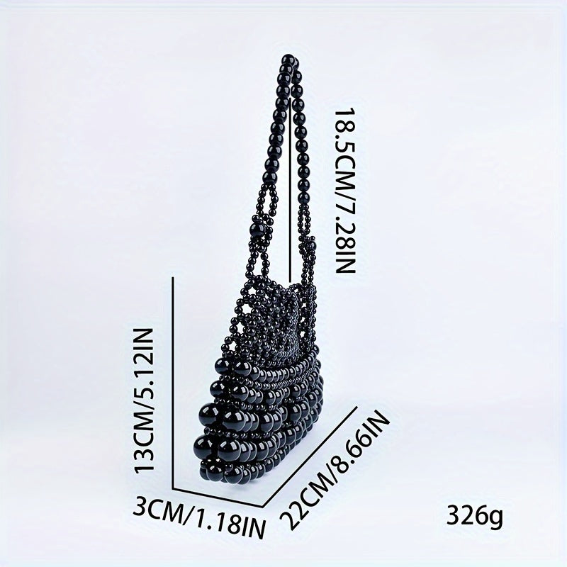 Hand wereAcrylic Beaded Shoulder Bag For Women, Casual Style Fashionable Bag Ideal For Everyday Use