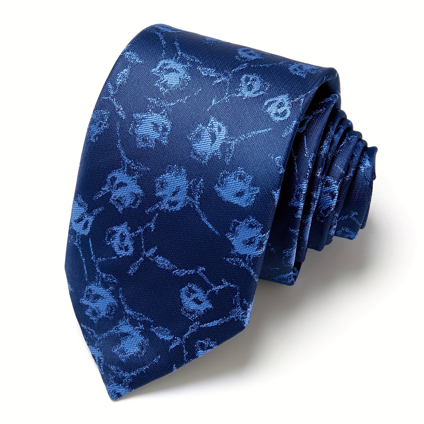 IN BLACK Men's Tie, Paisley Floral Necktie for Wedding Workplace
