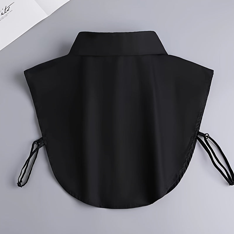 Women's Detachable Striped Shirt Collar, Pointed Faux Collar for Decoration and Modesty, Casual Polyester Knit Accessory for Spring, Autumn, Winter