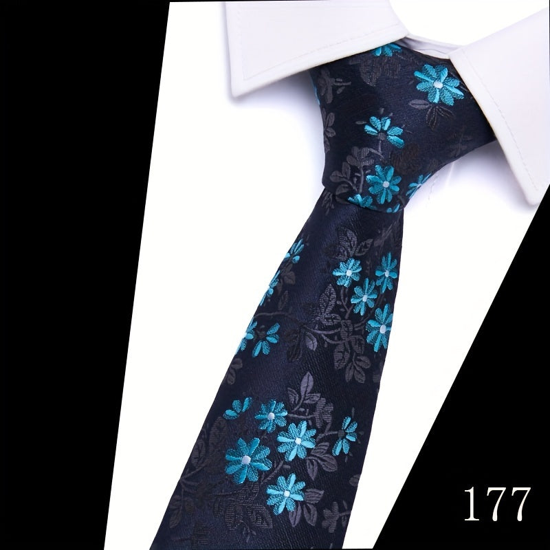 IN BLACK Men's Tie, Paisley Floral Necktie for Wedding Workplace
