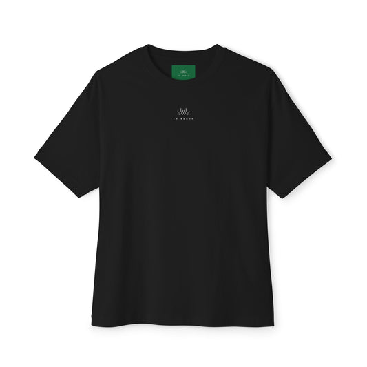 In black Gender Neutral Box Tee for Men and Women