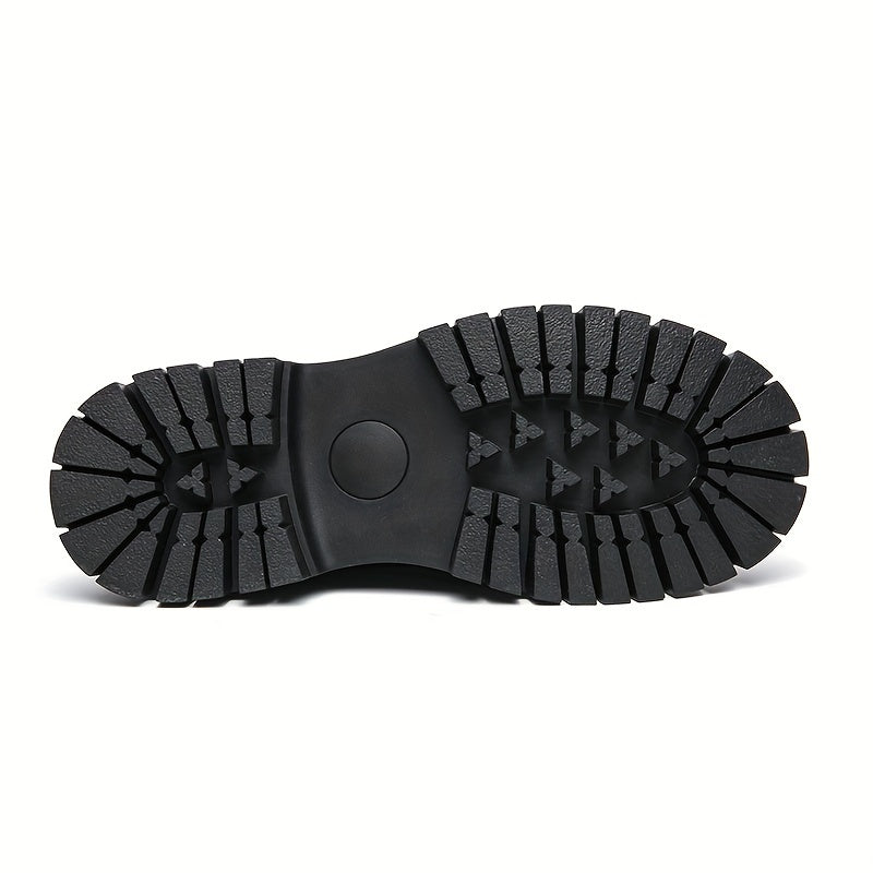 Men's Round Toe Versatile Semi-formal Dress Shoes, Wear-resistant Non Slip Lace-up Shoes For Business Office