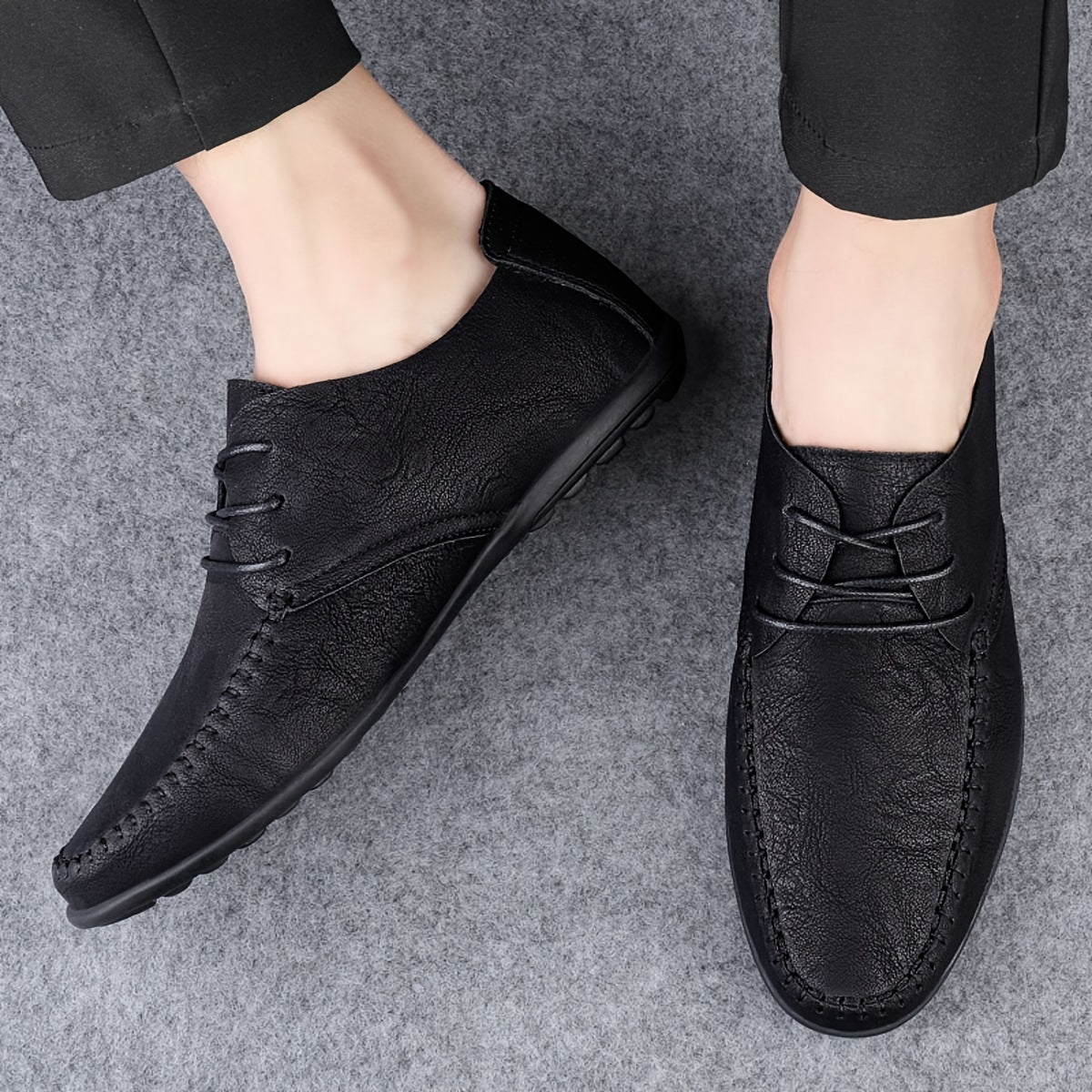 Men's Solid Loafers, Casual Comfy Slip On Shoes Flat Shoes For Men's Outdoor Footwear