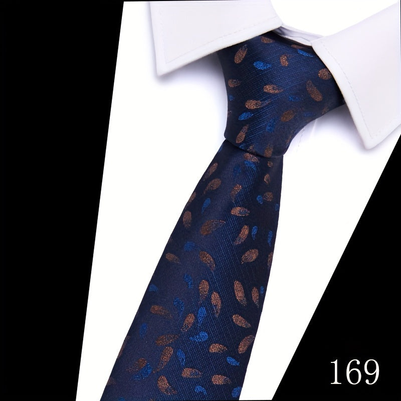 IN BLACK Men's Tie, Paisley Floral Necktie for Wedding Workplace