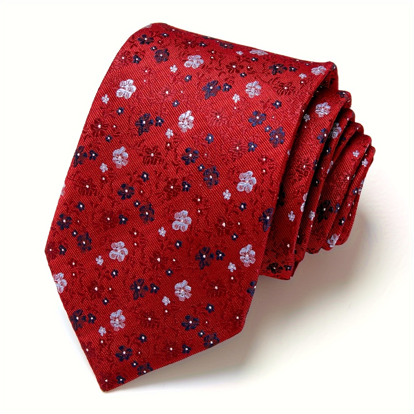 IN BLACK Men's Tie, Paisley Floral Necktie for Wedding Workplace