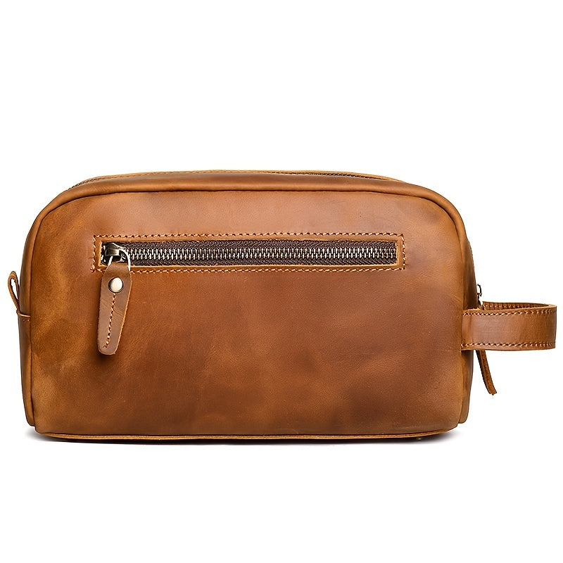 Men's Vintage Genuine Leather Make-Up Bag, Toiletry Bags
