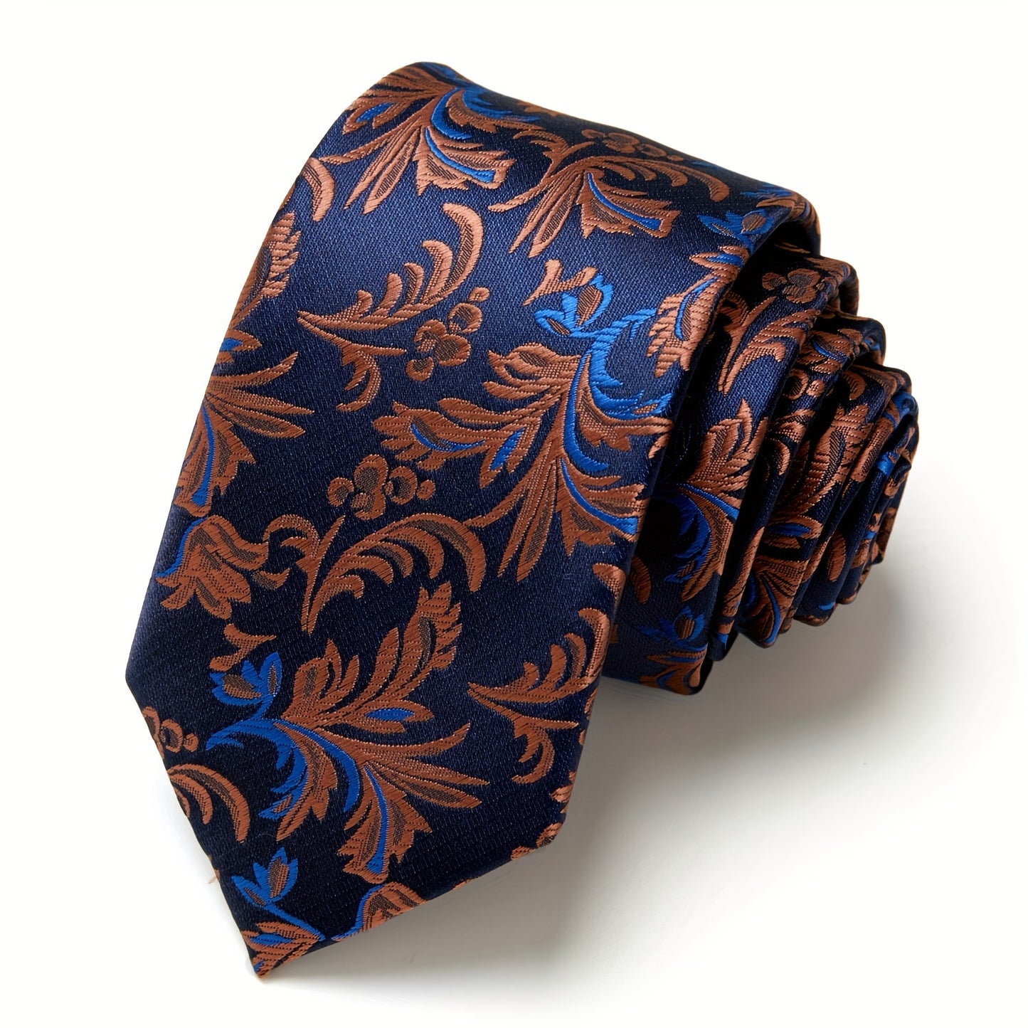 IN BLACK Men's Tie, Paisley Floral Necktie for Wedding Workplace