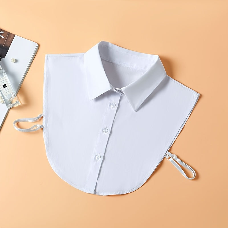 Women's Detachable Striped Shirt Collar, Pointed Faux Collar for Decoration and Modesty, Casual Polyester Knit Accessory for Spring, Autumn, Winter