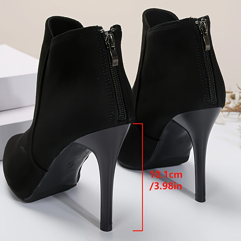 Women's Fashion Casual High Heel Ankle Boots, Elegant Stiletto Heel - Perfect For Party & Daily Wear