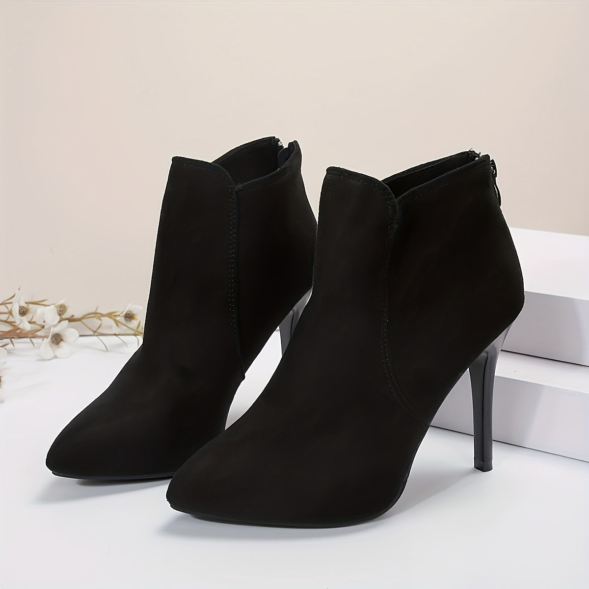 Women's Fashion Casual High Heel Ankle Boots, Elegant Stiletto Heel - Perfect For Party & Daily Wear
