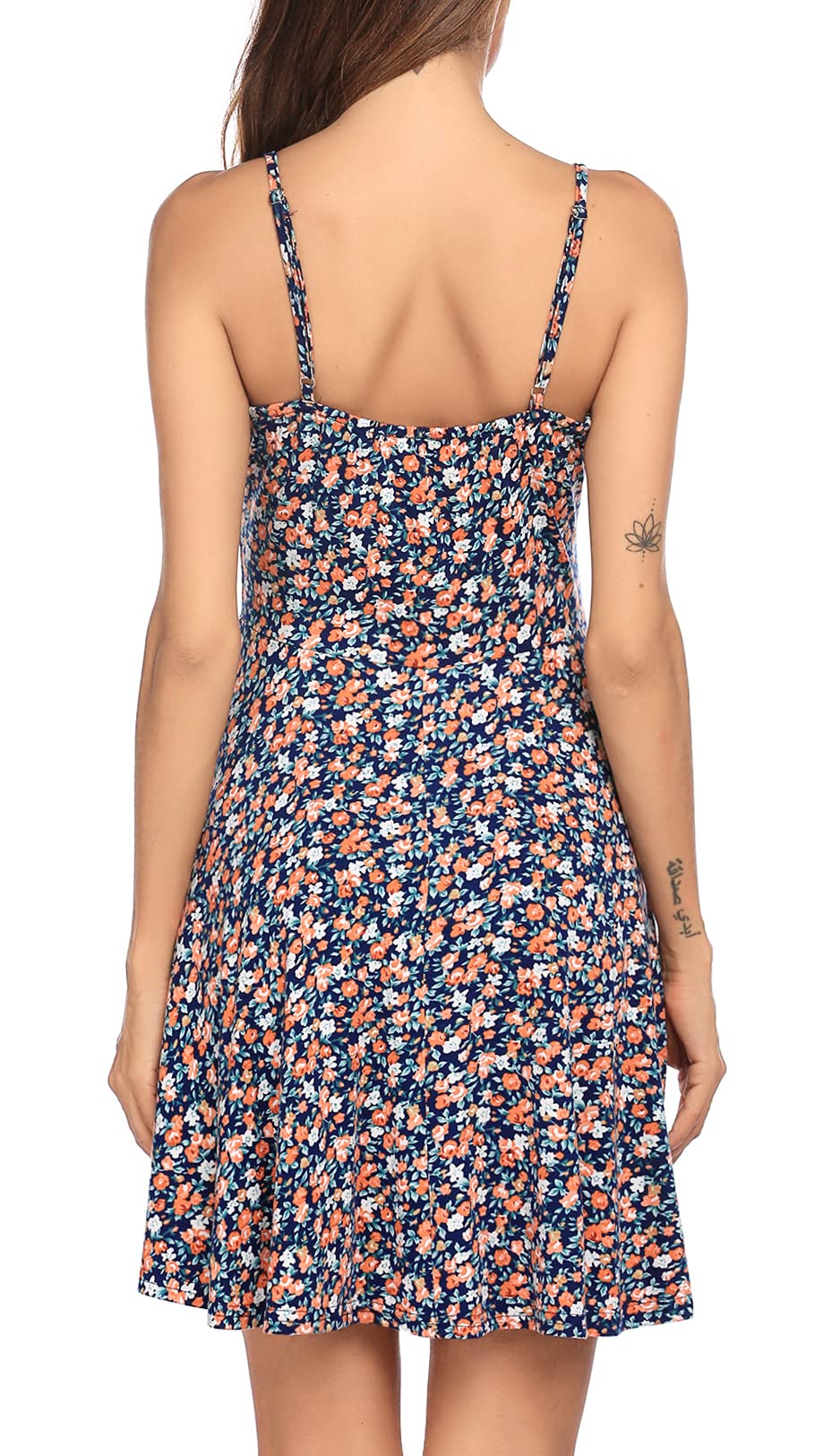 ACEVOG Women's 2024 Summer Dress Adjustable Spaghetti Strap Boho Floral Fit & Flare Beach Sundress