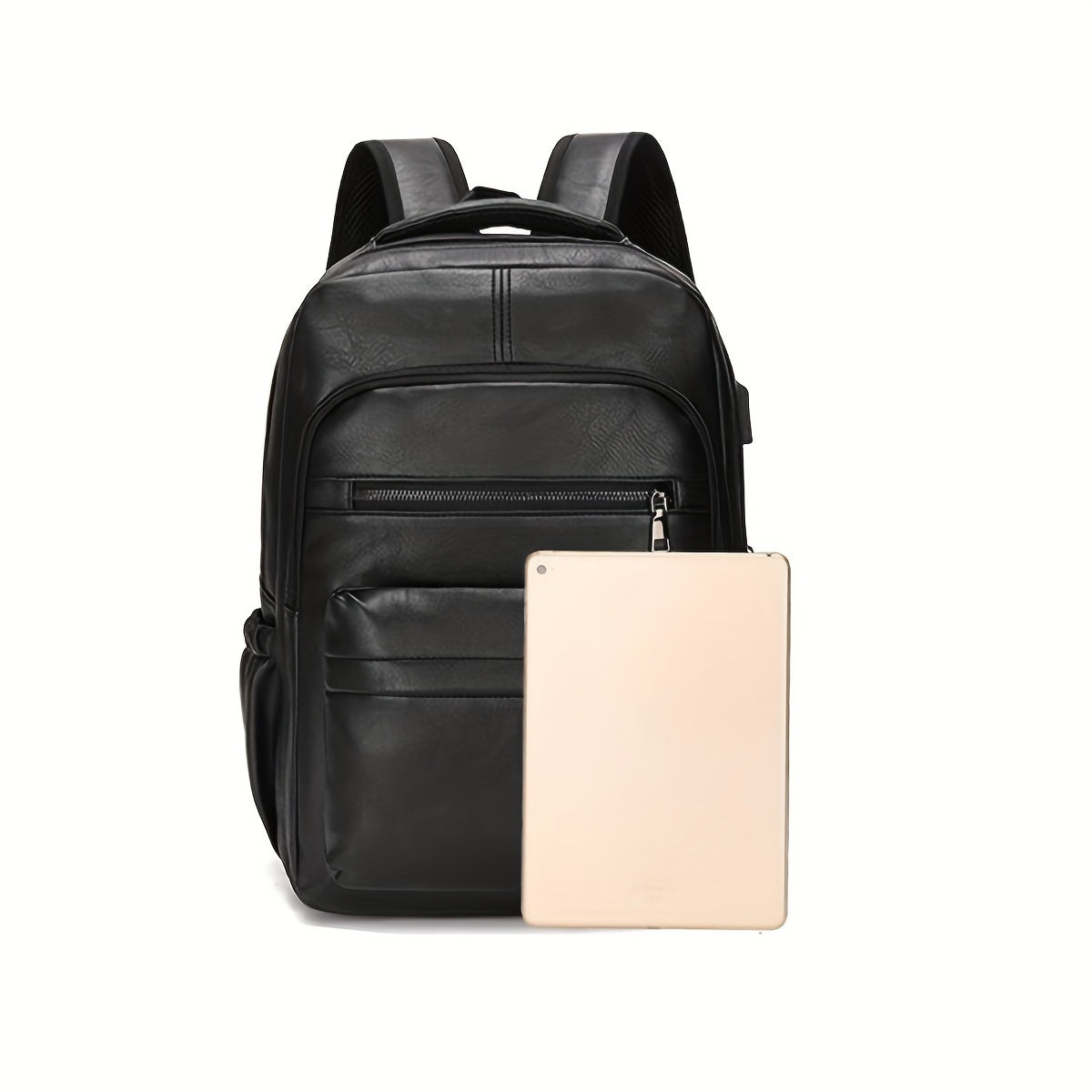 Vintage-Style Soft Faux Leather Backpack for Business, Travel & School - Stylish Men's Daypack