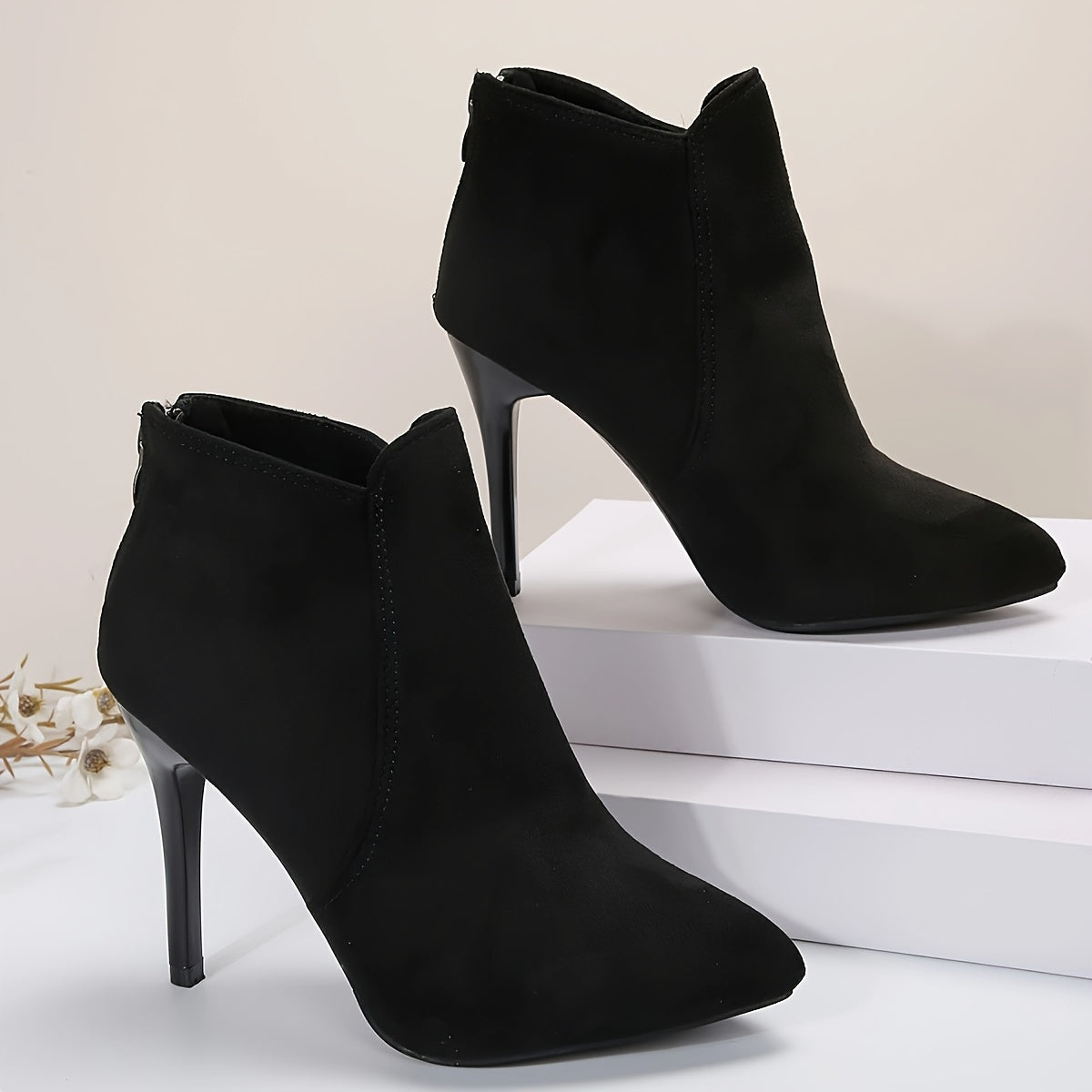 Women's Fashion Casual High Heel Ankle Boots, Elegant Stiletto Heel - Perfect For Party & Daily Wear