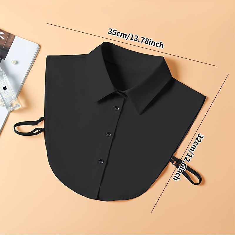 Women's Detachable Striped Shirt Collar, Pointed Faux Collar for Decoration and Modesty, Casual Polyester Knit Accessory for Spring, Autumn, Winter