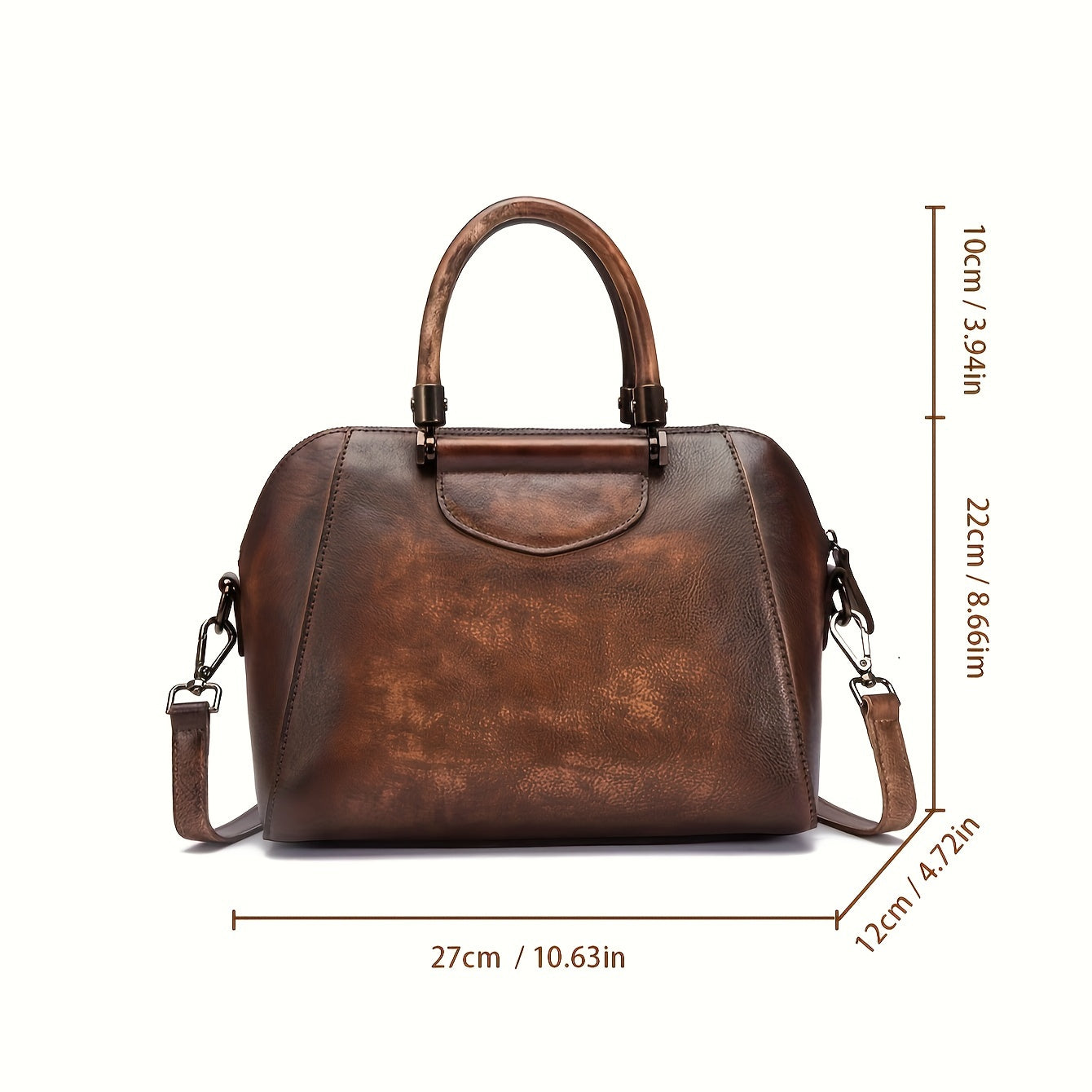Handbag For Women, Top Layer Cowhide Tote With Multi-Compartment, Large Capacity Shoulder & Crossbody Bag, Elegant Classic Design Bag For Travel
