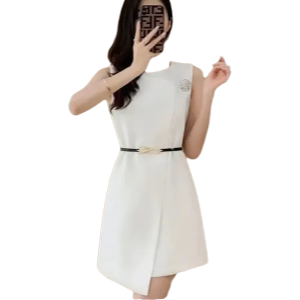 White sleeveless dress female summer new high-grade fashion luxury temperament waist casual French skirt. summer dress