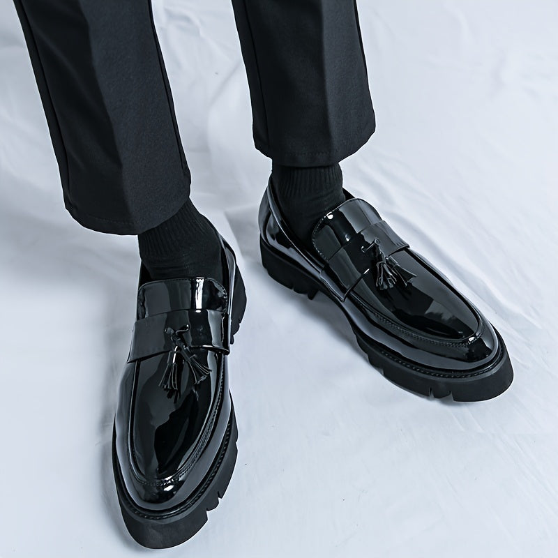 Black Loafer Dress Shoes with Rubber Sole - Men'S Casual Business Shoes