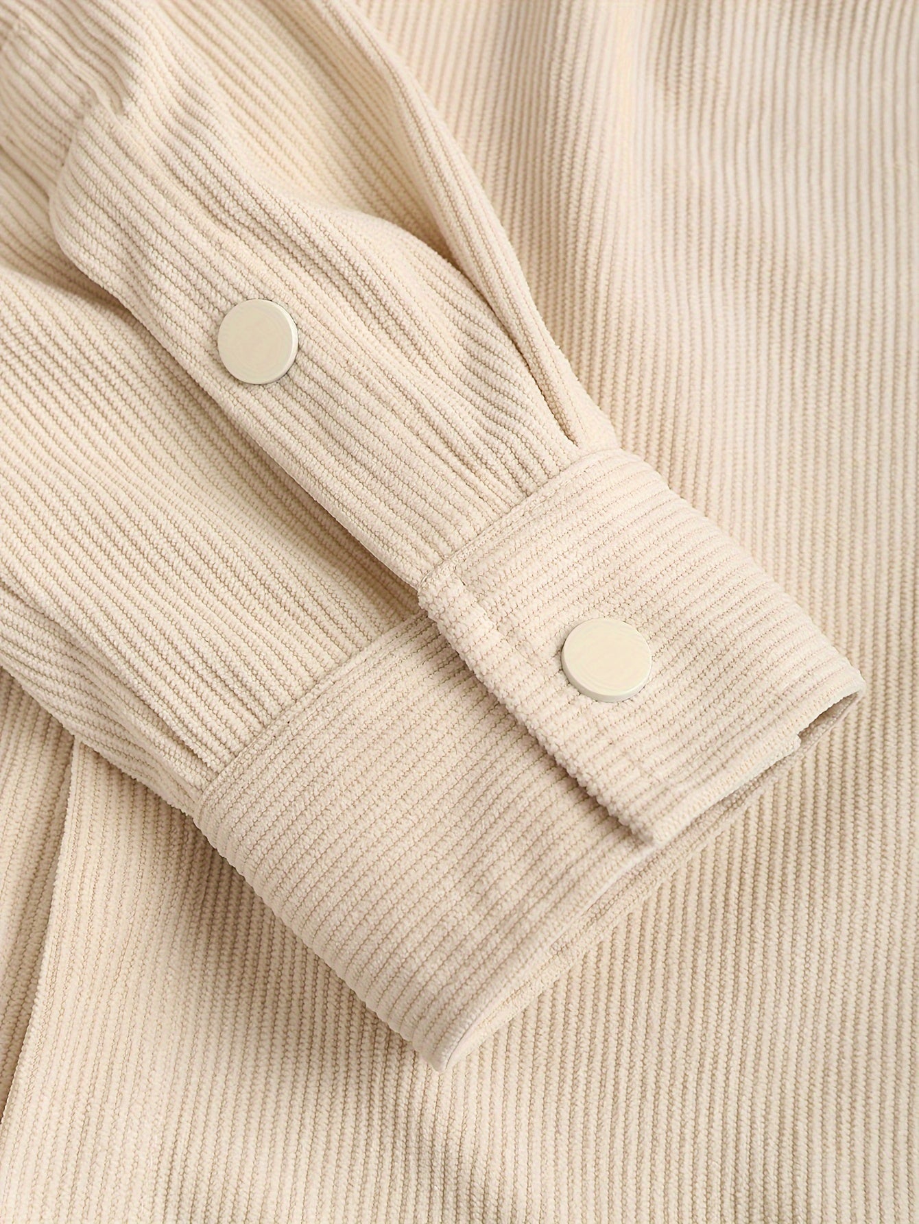 Men's Casual Button-Up Corduroy Shirt, Breathable Comfy Shirt With Pockets For Work & Daily Wear
