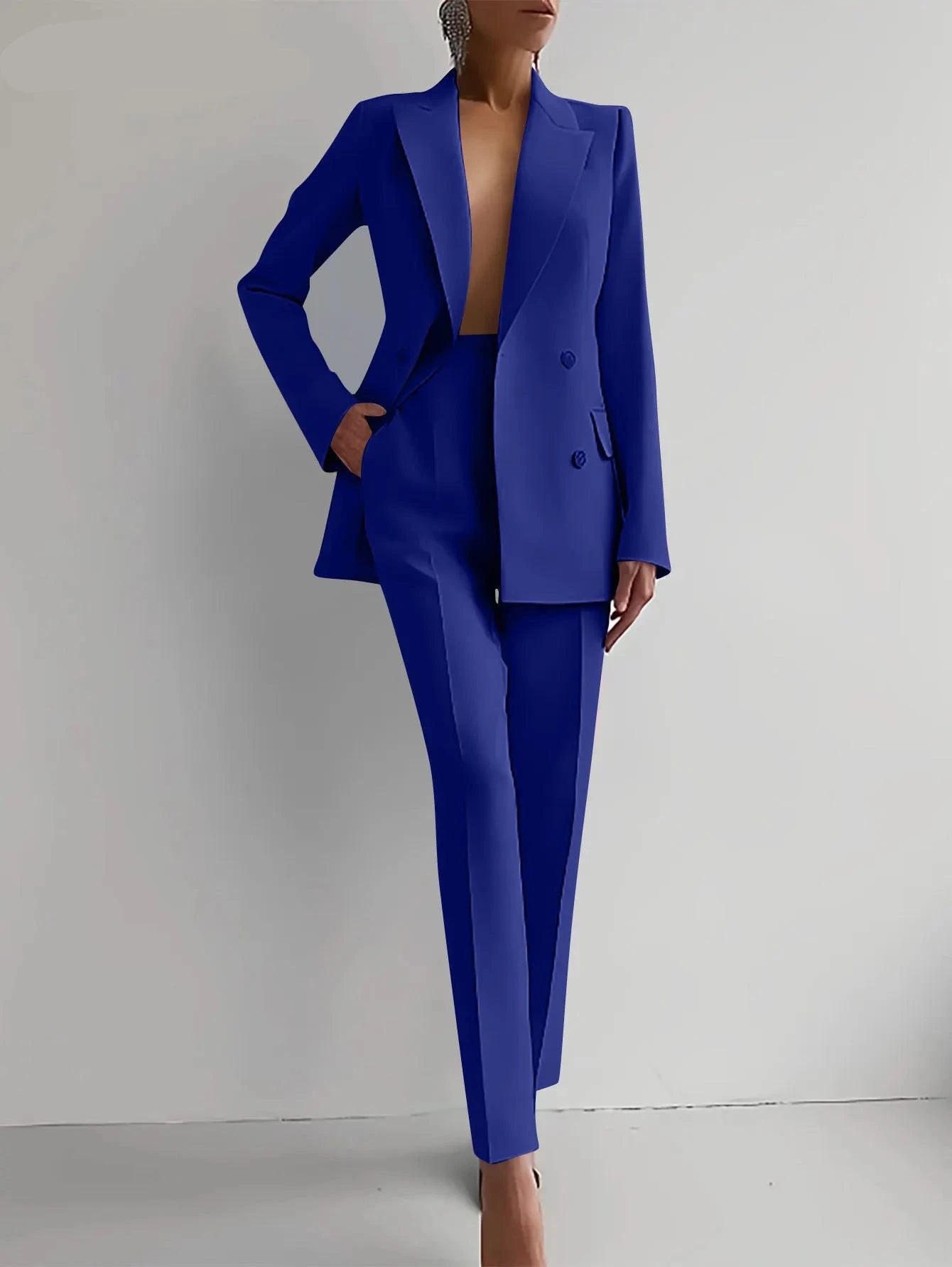 Elegant Blazer Suit and Wide Leg Pants Two 2 Piece Sets Outfits  Women 2024 Classic OL Work Street Outfit Tracksuit