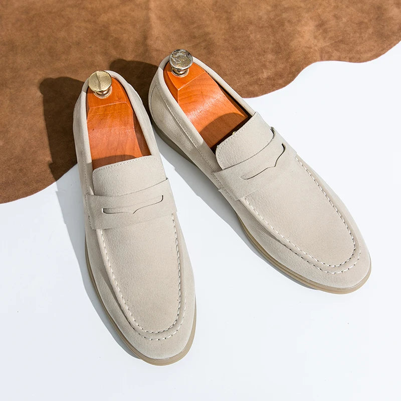 Spring New Classic Suede Loafers Men Casual Shoes Luxury Brand Mens Breathable Slip on Driving Shoes Nubuck Leather Moccasins