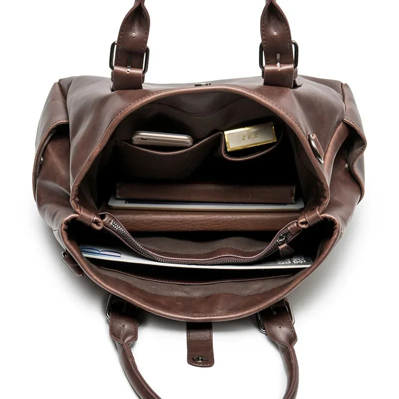 Handbag Briefcase Men Large Capacity Top-Handle Bags With Strap Fashion Men's Crossbody Bag Shoulder Messenger Bag Handbag