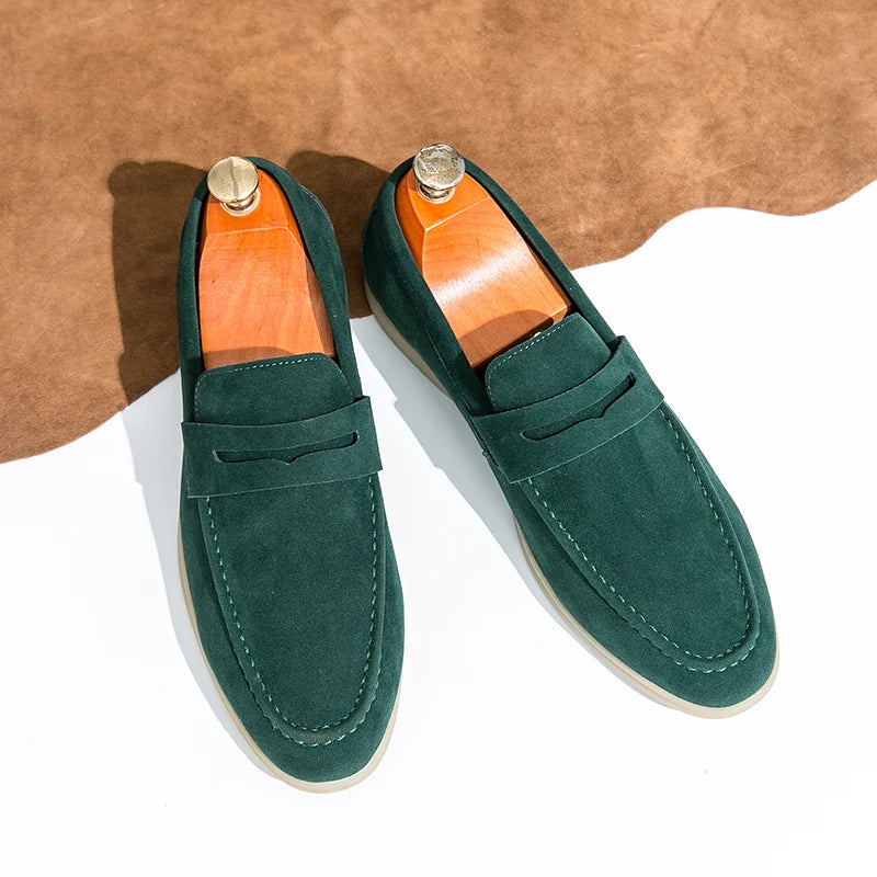 Spring New Classic Suede Loafers Men Casual Shoes Luxury Brand Mens Breathable Slip on Driving Shoes Nubuck Leather Moccasins