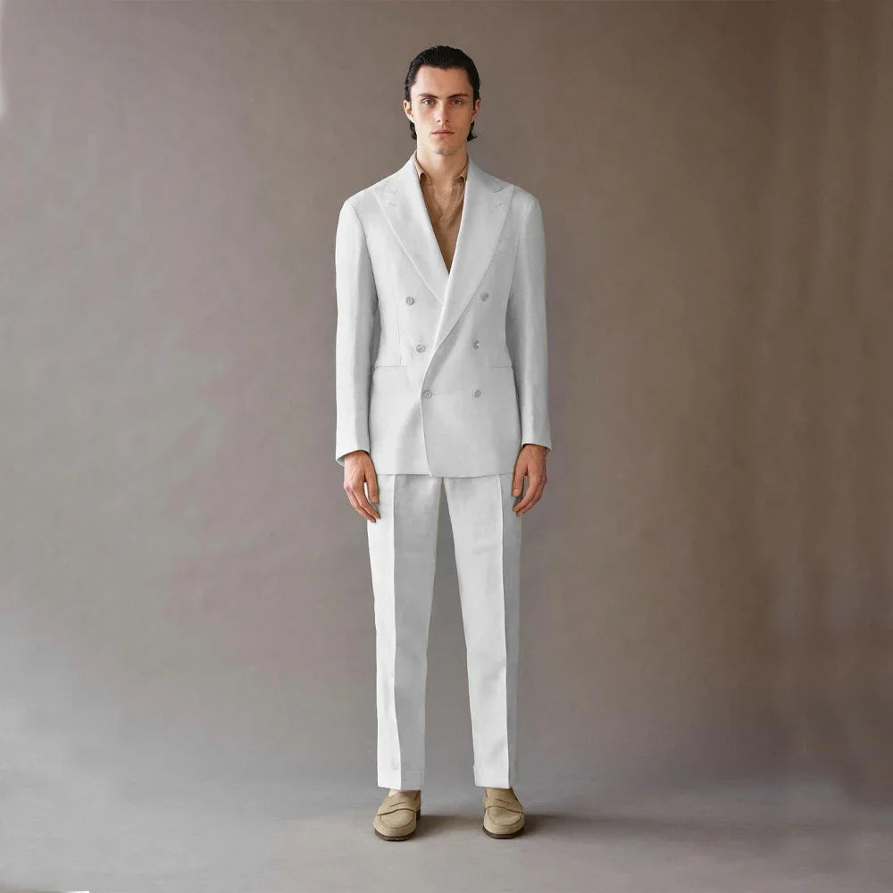 High Quality Men's Suit 2 Piece Blazer Pants Business Luxury For Wedding Men's Costumes Adult Man Costume Summer Serge Casual