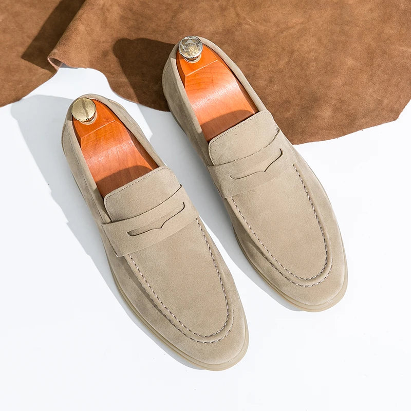 Spring New Classic Suede Loafers Men Casual Shoes Luxury Brand Mens Breathable Slip on Driving Shoes Nubuck Leather Moccasins