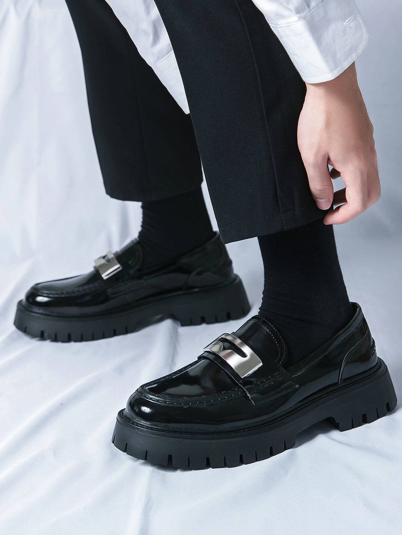 Platform New Men's Dress Leather Shoes High Classic Comfortable Pointed Toe Lace-up Business Shoes Fashion Casual Wedding Party