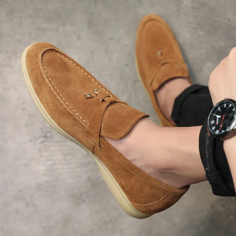 Fashion Men's Casual Shoes Genuine Suede Leather Men Classic British Style Tassels Loafers Moccasins Mens Outdoor Driving Flats