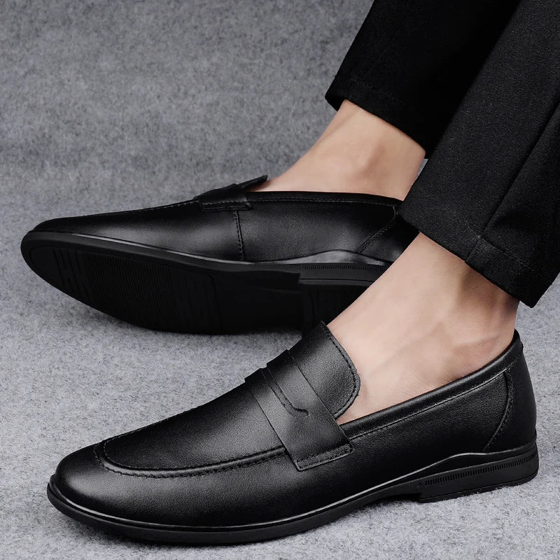 Breathable Driving Men's Shoes Genuine Leather Handmade Mens Loafers Lightweight High Quality Moccasins Men Wedding Dress Shoes