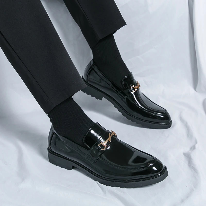 New Luxury Slip on Dress Shoes Men Genuine Leather Italian Loafer Shoes for Men Black Brown Brand Formal Oxford Men Casual Shoes